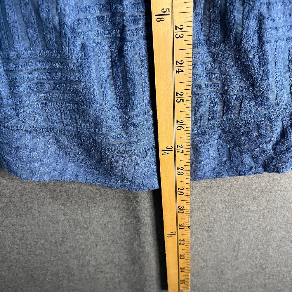 LOGO Lounge by Lori Goldstein Textured Terry Cloth Hoodie Blue Marble, X-Small - Picture 5 of 12